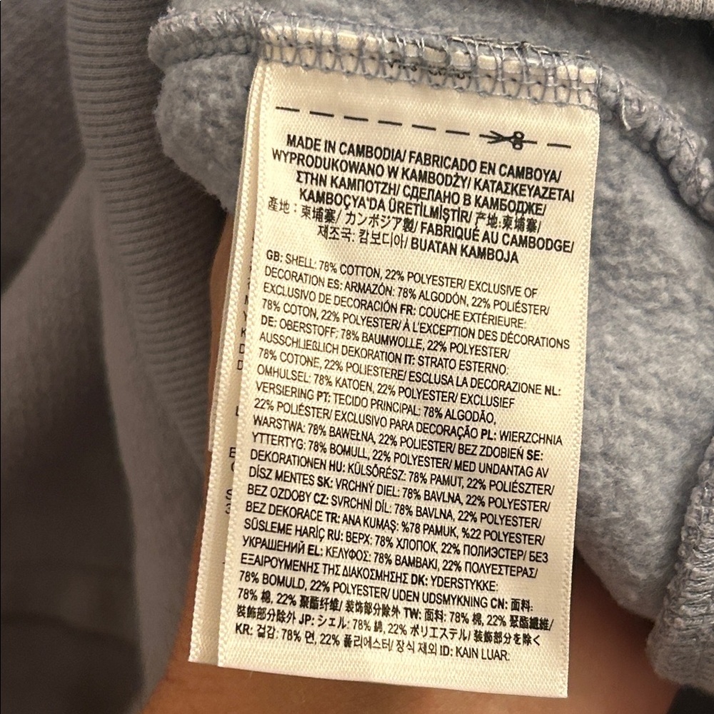 Vans Light Gray-Blue Comfy Hoodie - -Sz XS with Kangaroo Pocket - Picture 5 of 5